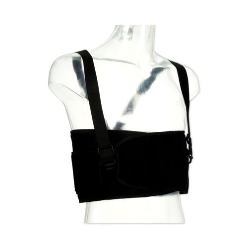 Work Belt With Removable Suspenders, One Size Fits All, Up To 48" Waist Size, Black