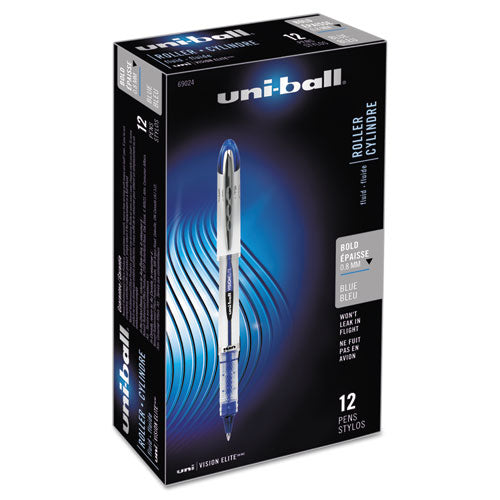 Vision Elite Roller Ball Pen, Stick, Extra-fine 0.5 Mm, Blue-black Ink, Black/blue Barrel