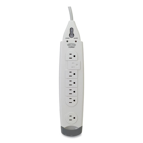 Surgemaster Home Series Surge Protector, 7 Ac Outlets, 12 Ft Cord, 1,045 J, White