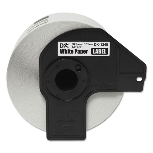 Continuous Length Shipping Label Tape For Ql-1050, 4" X 100 Ft Roll, White