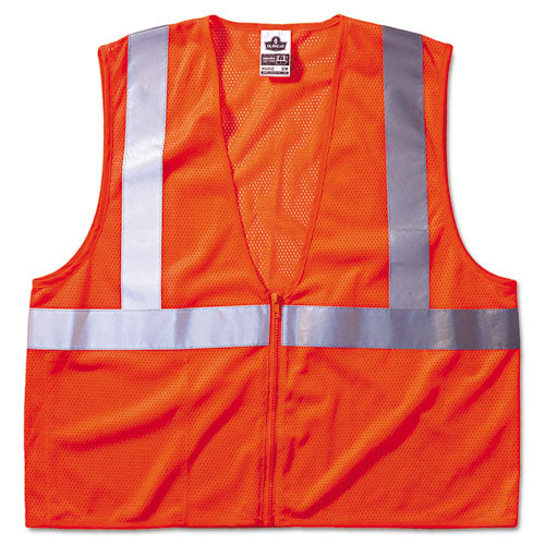 Glowear 8210z Class 2 Economy Vest, Polyester Mesh, Zipper Closure, 2x-large To 3x-large, Lime