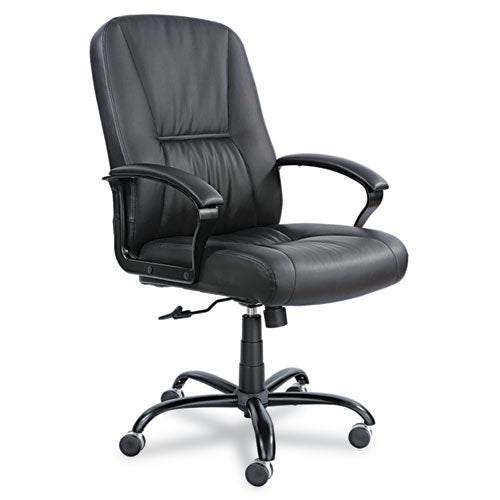 Serenity Big/tall High Back Leather Chair, Supports Up To 500 Lb, 19.5" To 22.5" Seat Height, Black