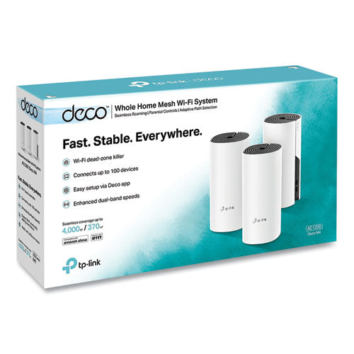 Deco M4 Ac1200 Whole Home Mesh Wi-fi System, 2 Ports, Dual-band 2.4 Ghz/5 Ghz