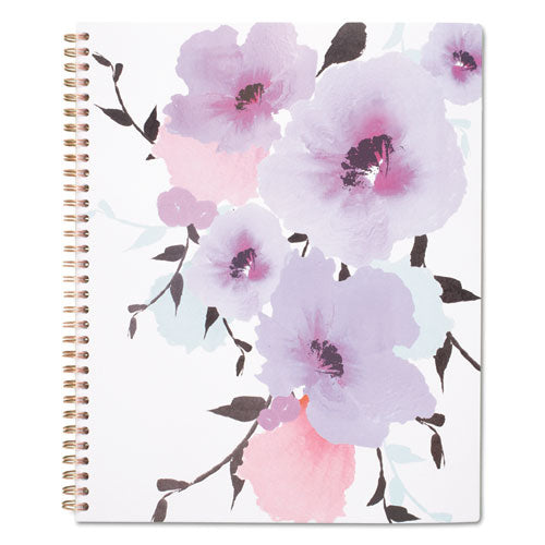 Mina Weekly/monthly Planner, Main Floral Artwork, 11 X 8.5, White/violet/peach Cover, 12-month (jan To Dec): 2023