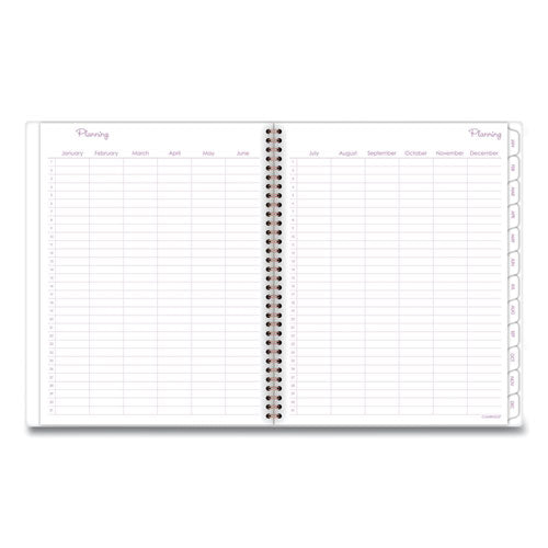 Mina Weekly/monthly Planner, Main Floral Artwork, 11 X 8.5, White/violet/peach Cover, 12-month (jan To Dec): 2023