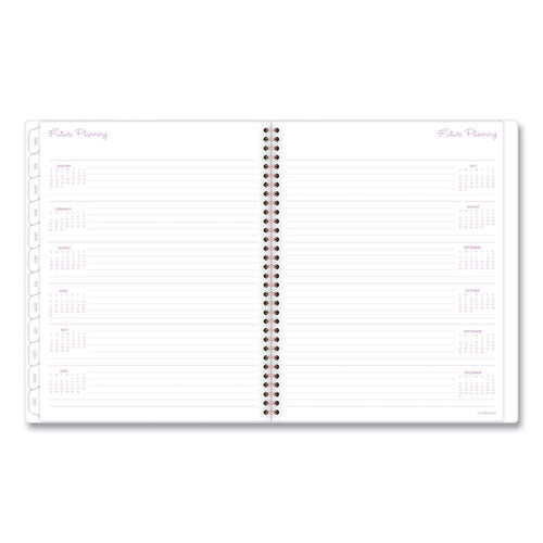 Mina Weekly/monthly Planner, Main Floral Artwork, 11 X 8.5, White/violet/peach Cover, 12-month (jan To Dec): 2023