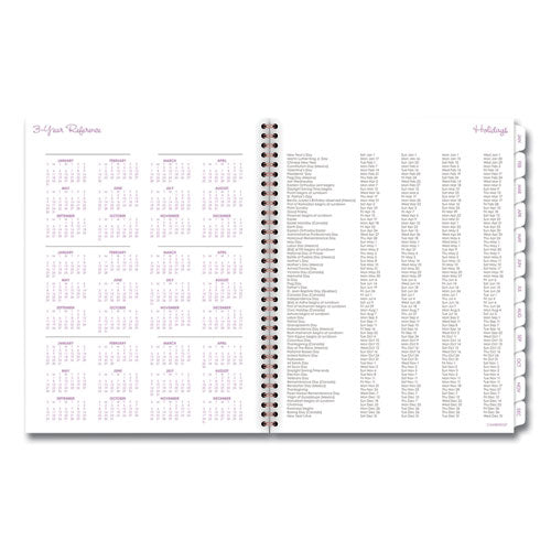 Mina Weekly/monthly Planner, Main Floral Artwork, 11 X 8.5, White/violet/peach Cover, 12-month (jan To Dec): 2023