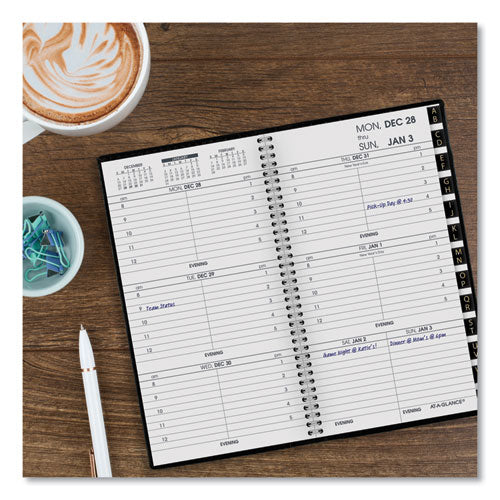 Compact Weekly Appointment Book, 6.25 X 3.25, Black Cover, 12-month (jan To Dec): 2023