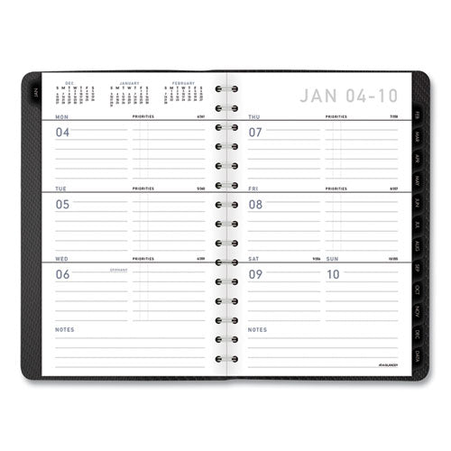 Contemporary Weekly/monthly Planner, Open-block Format, 8.5 X 5.5, Graphite Cover, 12-month (jan To Dec): 2024