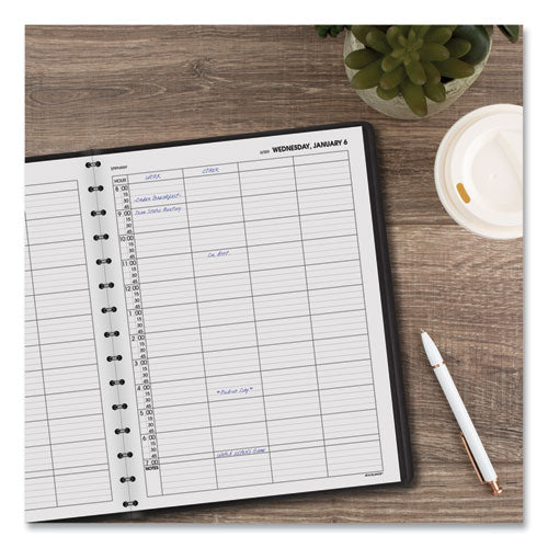 Four-person Group Daily Appointment Book, 11 X 8, Black Cover, 12-month (jan To Dec): 2023