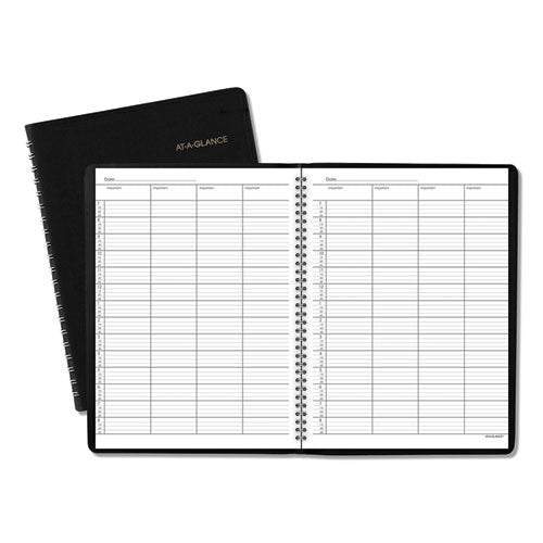 Four-person Group Undated Daily Appointment Book, 10.88 X 8.5, Black Cover, 12-month (jan To Dec): Undated