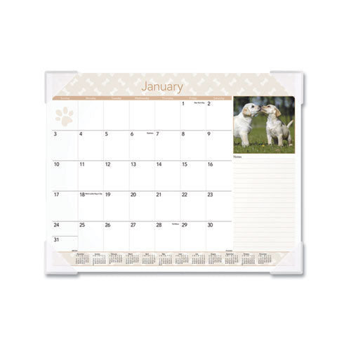 Puppies Monthly Desk Pad Calendar, Puppies Photography, 22 X 17, White Sheets, Clear Corners, 12-month (jan To Dec): 2023