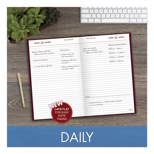 Standard Diary Daily Diary, 2023 Edition, Wide/legal Rule, Red Cover, (200) 12 X 7.75 Sheets