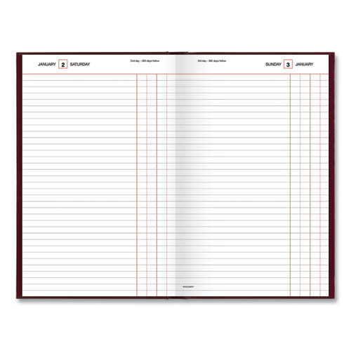 Standard Diary Daily Journal, 2023 Edition, Wide/legal Rule, Red Cover, (210) 12 X 7.75 Sheets