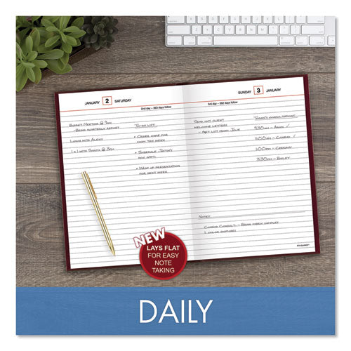 Standard Diary Daily Reminder Book, 2023 Edition, Medium/college Rule, Red Cover, (201) 8.25 X 5.75 Sheets