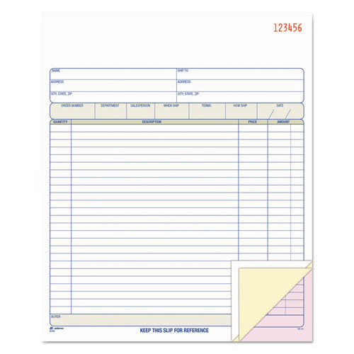 3-part Sales Book, 12 Lines, Three-part Carbonless, 4.19 X 7.19, 50 Forms/pad, 10 Pads/carton