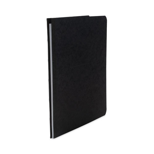 Pressboard Report Cover With Tyvek Reinforced Hinge, Two-piece Prong Fastener, 3" Capacity, 8.5 X 11, Black/black