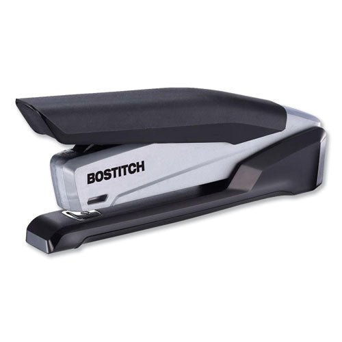 Inpower Spring-powered Desktop Stapler With Antimicrobial Protection, 28-sheet Capacity, Blue/silver