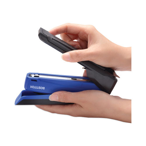 Inpower Spring-powered Desktop Stapler With Antimicrobial Protection, 20-sheet Capacity, Blue/black