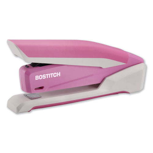 Incourage Spring-powered Desktop Stapler With Antimicrobial Protection, 20-sheet Capacity, Pink/gray