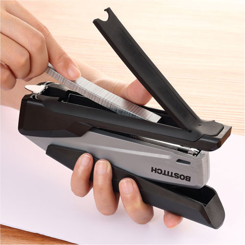 Ecostapler Spring-powered Desktop Stapler With Antimicrobial Protection, 20-sheet Capacity, Gray/black