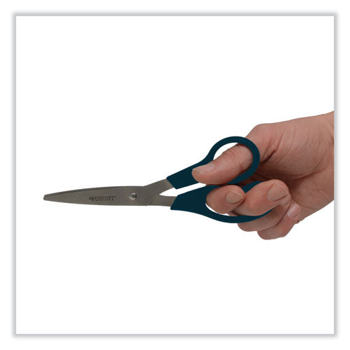 Value Line Stainless Steel Shears, 8" Long, 3.5" Cut Length, Black Straight Handle