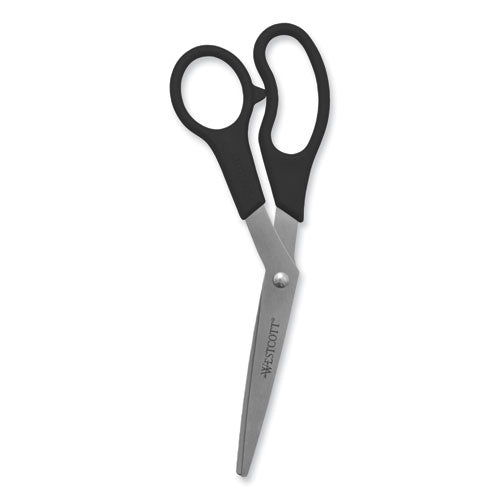 Value Line Stainless Steel Shears, 8" Long, 3.5" Cut Length, Black Offset Handles, 3/pack