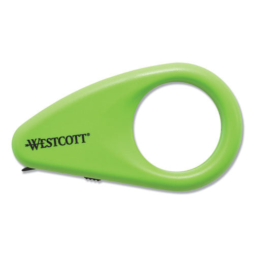 Compact Safety Ceramic Blade Box Cutter, Retractable Blade, 0.5" Blade, 2.5" Plastic Handle, Green