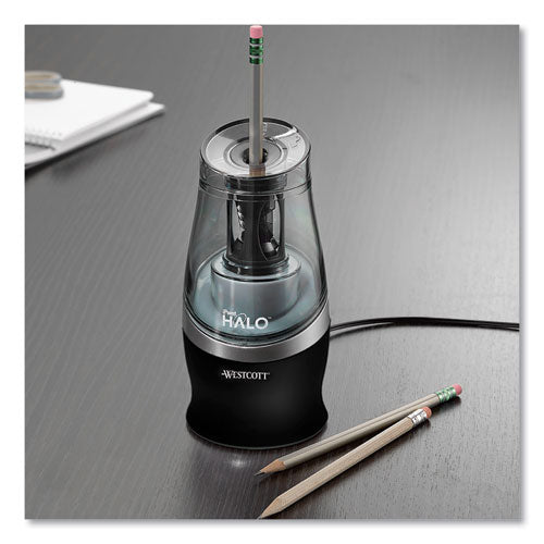 Halo Colored Pencil Non-stick Electric Sharpener, Ac-powered, 3.5 X 6.75, Black/silver