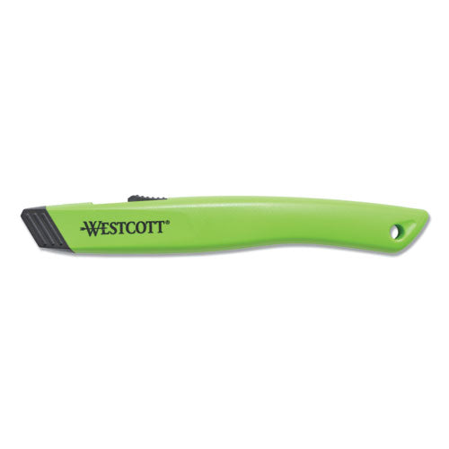 Safety Ceramic Blade Box Cutter, 0.5" Blade, 6.15" Plastic Handle, Green