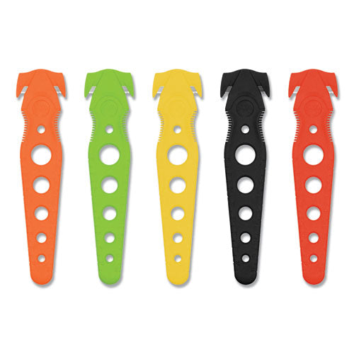 Safety Cutter, 1.2" Blade, 5.75" Plastic Handle, Orange, 5/pack