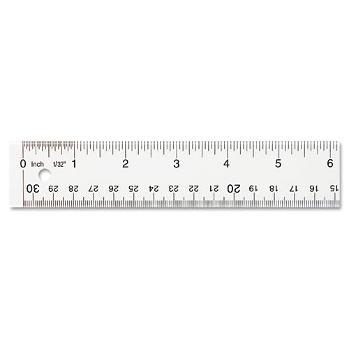 Clear Flexible Acrylic Ruler, Standard/metric, 6" (15 Cm) Long, Clear, 12/box