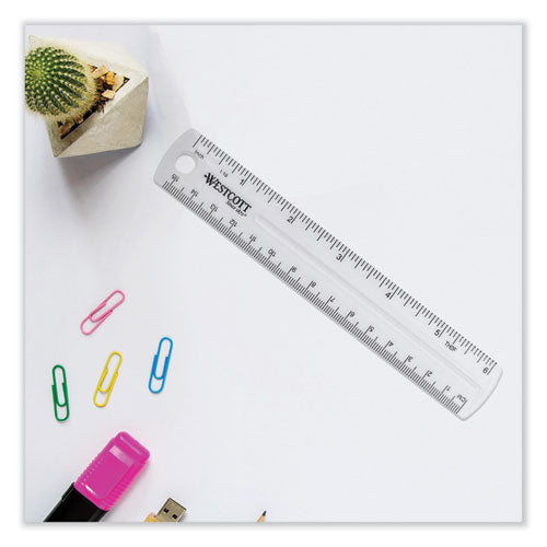 Clear Flexible Acrylic Ruler, Standard/metric, 6" (15 Cm) Long, Clear, 12/box