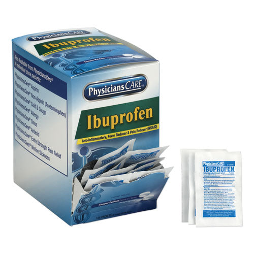 Medicamento de ibuprofeno, paquete de dos, 50 paquetes/caja