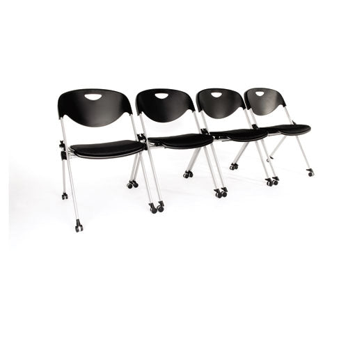 Alera Sl Series Nesting Stack Chair Without Arms, Supports 250 Lb, 19.5" Seat Height, Black Seat/back, Gray Base, 2/carton