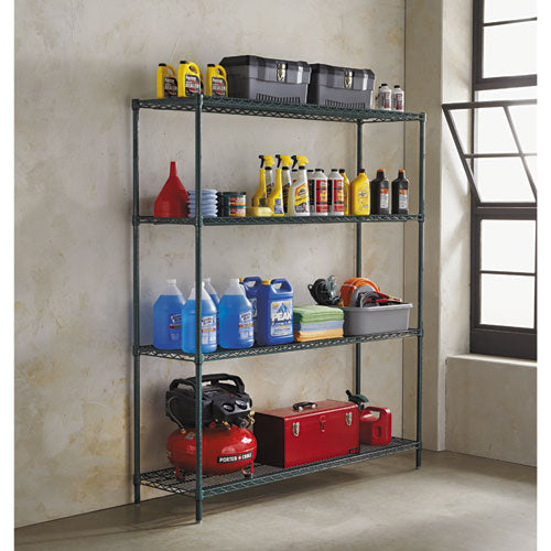 Ba Plus Wire Shelving Kit, Four-shelf, 72w X 24d X 72h, Black Anthracite Plus