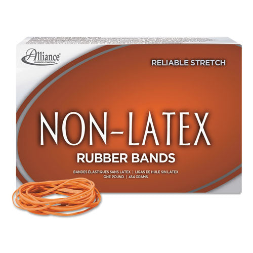 Non-latex Rubber Bands, Size 19, 0.04" Gauge, Orange, 1 Lb Box, 1,440/box