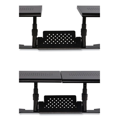 Metal Art Ergotwin Dual Monitor Stand, 25.6 To 33.1 X 12.6 X 6.2 To 8.6, Black, Supports 20 Lb/shelf