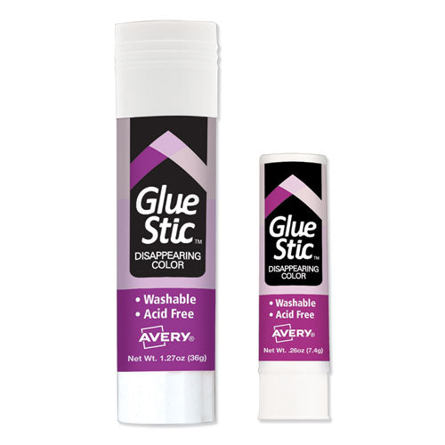 Permanent Glue Stic, 0.26 Oz, Applies White, Dries Clear