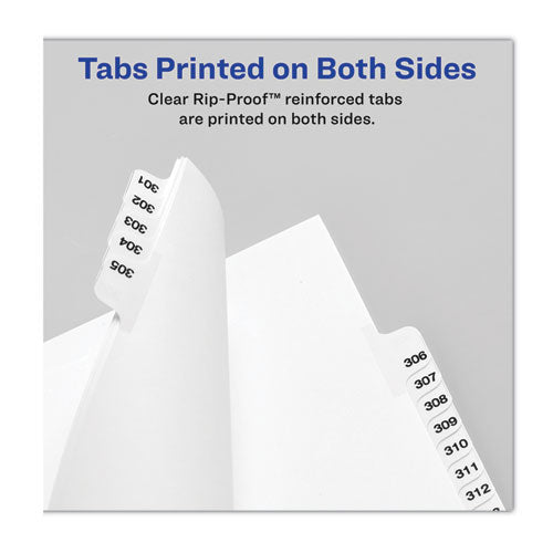 Preprinted Legal Exhibit Side Tab Index Dividers, Avery Style, 10-tab, 21, 11 X 8.5, White, 25/pack, (1021)