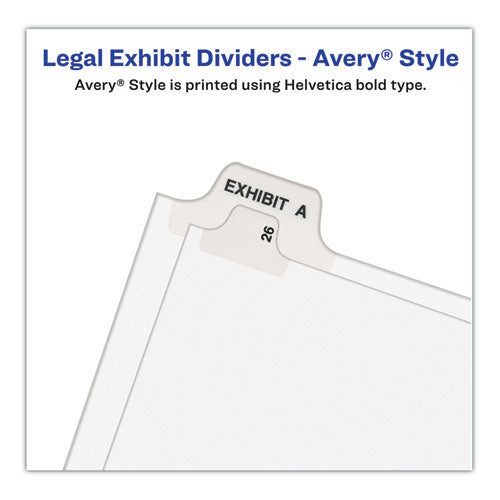 Preprinted Legal Exhibit Side Tab Index Dividers, Avery Style, 10-tab, 23, 11 X 8.5, White, 25/pack, (1023)