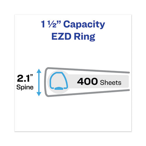 Heavy-duty View Binder With Durahinge, One Touch Ezd Rings/extra-wide Cover, 3 Ring, 1.5" Capacity, 11 X 8.5, White, (1319)