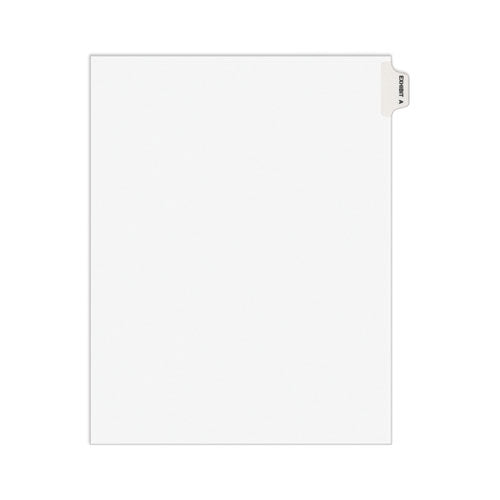 Avery-style Preprinted Legal Side Tab Divider, 26-tab, Exhibit A, 11 X 8.5, White, 25/pack, (1371)