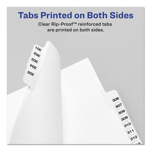 Avery-style Preprinted Legal Side Tab Divider, 26-tab, Exhibit A, 11 X 8.5, White, 25/pack, (1371)