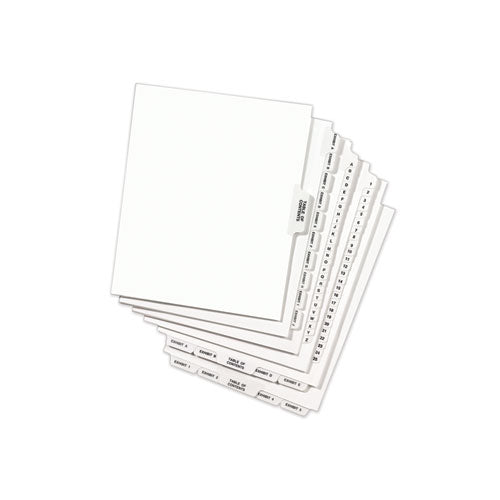 Avery-style Preprinted Legal Side Tab Divider, 26-tab, Exhibit F, 11 X 8.5, White, 25/pack, (1376)