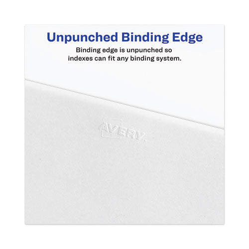 Avery-style Preprinted Legal Side Tab Divider, 26-tab, Exhibit G, 11 X 8.5, White, 25/pack