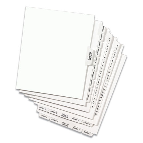 Preprinted Legal Exhibit Side Tab Index Dividers, Avery Style, 26-tab, A, 11 X 8.5, White, 25/pack, (1401)