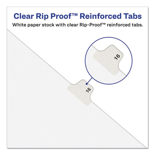 Preprinted Legal Exhibit Side Tab Index Dividers, Avery Style, 26-tab, B, 11 X 8.5, White, 25/pack, (1402)