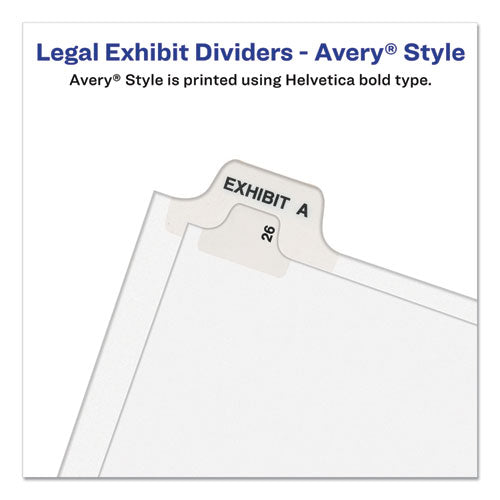 Preprinted Legal Exhibit Side Tab Index Dividers, Avery Style, 26-tab, C, 11 X 8.5, White, 25/pack, (1403)