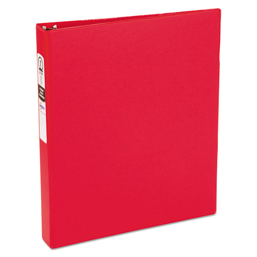 Economy Non-view Binder With Round Rings, 3 Rings, 1" Capacity, 11 X 8.5, Red, (3310)